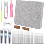 Mayboos Felting Kit with 8"x10" Mat, Needles for Wool & Leather Guards