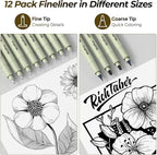 Nicpro 58PCS Art Drawing Supplies Kit in Leather Case, MP1000 Black Metal Mechanical Pencil Set with Drafting Pencil 0.5, 0.7, 0.9 & 2mm, 12 Micron Pen, Sketch Book, 30 Tube Lead Refills for Sketching