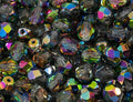 25 pcs Faceted Fire Polished Pressed Czech Glass Beads 8mm (0.32in), 00030-28137 Crystal Vitrail Medium