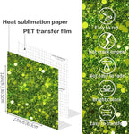 Green Glitter Sublimation Transfer Sheets for Heat Press Machine,12x12 Inch Sublimation Transfer Paper for Heat Press Machine, 8 Sheets
