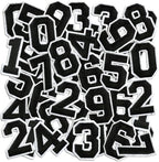 Number Iron On Patches, Numbers 0-9 Embroidery Applique Patch, DIY Decorative Heat Press Patches for Clothing Jeans Jackets Backpacks Hats (Black 50 Pcs)