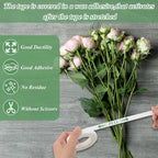 Phinus 9 Rolls Floral Tape, 1/2 Inch x 30 Yard Flower Tape, Green Floral Tape for Floral Crafts Supply, Bouquet Stem Wrapping, Wedding Bouquet (White)