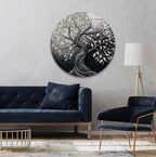 My Photostation.com 24''(60cm) Diameter Twilight Tree of Life Round Glass Wall Art Tempered Glass Printing Wall Decor Large Wall Art Wall Hangings