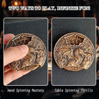 DND Dice Set Roulette: Fidget D4 D6 D8 D10 D10% D12 D20 All in One Metal D&D Spinner Dice - Cool Role Playing Dice Gifts for Dungeons and Dragons TRPG MTG Games Lover Players (Ancient Bronze)