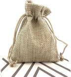 Palmhomee Pack Of 25 Burlap Gift Bags with Drawstring Linen Jewelry Pouches Wedding Hessian Jute Bags for Birthday and Treat Pouches Party Wedding Favors Gift (3.6x4.8 Inch, Burlap)