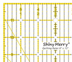 Quilting Ruler 6"x12",Non-Slip Clear Acrylic Sewing Ruler with Easy-to-Read Grid,Yellow & Black Grid Design,Perfect for Fabric,Patchwork,Cutting & Sewing Crafts,Durable Tool for Quilting