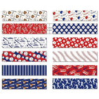 Adirasenotek 12 Rolls Sports Washi Tape,Baseball Washi Tape Decorative Paper Stickers Decorative Tape,DIY Art Crafts Wrapping Decor for Gifts Wrapping Scrapbooking Baseball Border Trim