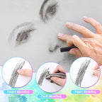 24 Pcs Soft Pastel Drawing Chalk Set Square Sketch Chalk Non-toxic Artist Pastel Sticks for Professional Artists Students and Art Lovers (Black)