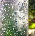 LEMON CLOUD Window Film, Decorative Window Privacy Film, 3D Stained Glass Window Sticker,Anti-UV Sun Blocker Heat Control for Home(Rainbow Tulip Design,17.5 x 157.4 inches)