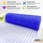 Anivia Deco Mesh Ribbon, 10inch x 30 Feet Each Roll Metallic Foil Mesh Ribbon for Wreaths Swags, Holloween, and Christmas Tree Decoration (Royal Blue/Royal Foil)