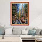 Cross Stitch Kits for Beginners Stamped Cross-Stitch Supplies Needlework preprint Embroidery Kits for Adults DIY Needlepoint Kits Embroidery Patterns 11CT-Streets of New York 16x20 inchs