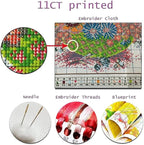 Magxvouy Cross Stitch Kits Stamped Full Range of Embroidery Kits,Cross Stitch Patterns Needlework Kits for Beginners 11CT Printed Kits&Peacock Butterfly 18x18 inch