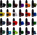 Rolio Pigments Resin Liquid Pigment Transparent Colors - 24 Vibrant Colors for Epoxy Resin, 3D Printer, Jewelry Making, Paint, Art Works, DIY Crafts - 0.33 oz/10 ml Each