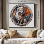 masseruon Round Puzzles for Adults 1000 Pieces-Dragon Puzzle-26.6x26.6in Jigsaw Puzzles with HD Matte Finish-Hard Impossible Difficult for Adult-Challenging Gift for Puzzle Lovers Home Decor