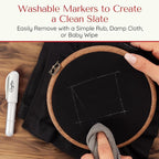 Fabric Markers for Sewing – Ergonomic Tailors Chalk Pen with Improved Dosing Wheel for Sharp Lines - Washable Sewing Chalk Marking Pens that are Compatible with Most Fabrics - White 1 Pack