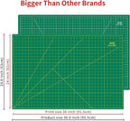 ArtAt Self Healing Cutting Mat: 24 x 36 inch Green Large 5-Ply Double-Sided Durable Non-Slip PVC Cutting Mat for Sewing Quilting Scrapbooking Art & Crafts projects…