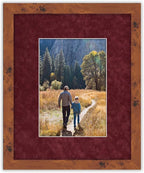 8x10 Mat Bevel Cut for 5x8 Photos - Acid Free Dark Red Suede Precut Matboard - For Pictures, Photos, Framing - 4-ply Thickness
