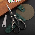 Antique Scissors with Cover, Sharp Sewing Scissor for Craft Needlework Cross Stitch, Small Thread Snips Little Detail Shears Black DIY Tools