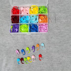 Urmspst 180PCS Stitch Markers, Knitting Crochet Locking Stitch Marker, Stitching Needle Clip Counter for Knitting Sewing Stitching, 12 Colors with Storage Case