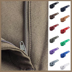 DOITEM 96Pcs Zipper Repair Kit Zipper Replacement 3# Zipper Pull Rescue Kit for Clothing Jackets Purses Luggage (12 Colors)