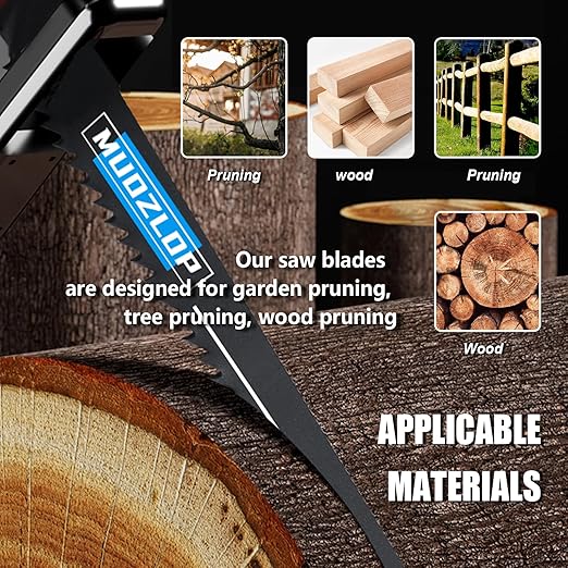 10Pack 6 inch Reciprocating Saw Blades Set,6TPI High Carbon Saw Blades, Woodcutting Saw Blades with Organizer Case (10, 6TPI/150mm)
