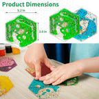 LONGKING 2-Pack Hexagon Liquid Tiles for Kids, Soft Gel Liquid Sensory Toys for Autistic Children, Sensory Mats, Sensory Toys for Toddlers 3-4