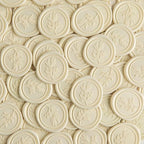 PONATIA Wax Seal Stickers - 50 Pcs Eucalyptus Self- Adhesive Wedding Invitation Seal Stickers, Perfect for Invitation Cards, Envelopes, Christmas, Gift Wrapping, Party (Champagne)