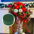 Maitys 12 Pieces Round Floral Foam Wet Green Flower Foam DIY Flower Arrangement Kit for Aisle Wedding Party Decoration(2.95 x 2.95 x 1.57 Inches)