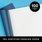 PAPERAGE Soft Cover Lined Journal Notebook, 2 Pack, (Cherry Blossom), 100 Pages, Large 7.5 inches x 9.5 inches, College Ruled, Ideal for Note Taking & Travel Journal
