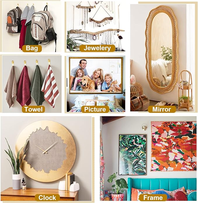 372 PCS Picture Hanging Kit, Christmas Decorations Indoor Outside Picture Hangers, Heavy Duty Picture Frame Mirror Wall Hanging Hardware Hooks Kit with Nails Sawtooth for Hanging Picture