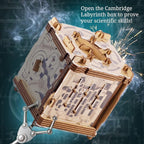 iDventure Cluebox Cambridge Labyrinth – Wooden 3D Puzzle Box – Escape Room Brain Teaser Gift – Money Puzzle Box for Adults & Men