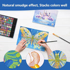 Mini Glitter Watercolor Paint Set with Paper, 108 Colors Shimmer Metallic Watercolour Painting Sets, Solid Pearl Water Color Paints for Adult, Kids, 1ml Trial Package(1ml 108 Colors)