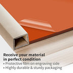 Trotec TroLase | 12"x12"x1/16", 8 Pcs | Orange/Black | 2 Ply | Modified Acrylic | Laser Engraving Double Color Plastic Sheet | Engraving Blanks for Laser, Saw, Guillotine | Made in USA