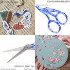 BIHRTC 4.5inch Crochet Scissors with Case Thread Embroidery Scissors Stainless Steel Sharp for Household Handicraft Needlework Threading DIY Art Handcraft Tool