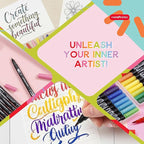 Incraftables 36 Color Dual Tip Calligraphy Pen Set – Artist Brush Pens & Fine Tip Markers for Writing, Journaling, Coloring, and Calligraphy