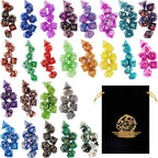 DND Dice Set, 25 X 7 Polyhedral Dice (175 Pieces) for Dungeons and Dragons DND RPG MTG Table Game D4 D6 D8 D10 D12 D20 25 Colors Dice with 1 Large Flannel Bag