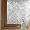 Window Privacy Film Decorative for Front Door, Bathroom Static Cling Stained Glass Sticker Opaque Heat Control UV Blocking Non-Adhesive for Home Windows 23.6 X 78.7 inches