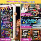SFAIH 24 Vibrant Chalk Markers for Blackboard [1s Wet Wipe] - No Residue, 6mm Chalk Markers for Chalkboard Calendar, Glass, Window, Menus, Labels, Signs, Car, Non-Toxic, Ideal for Bistro Home School