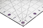 The Quilted Bear Quilting Rulers - Transparent Acrylic Non Slip Quilting, Patchwork & Sewing Ruler with Clear Black Lines & 30, 45 & 60 Degree Angles for Perfect Accuracy & Precision (12.5" x 12.5")