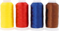 Mandala Crafts Brown Navy Blue Yellow Red Heavy Duty Thread - 6000 Yds Tex 90 Thread - Bonded Polyester Thread Outdoor Marine Upholstery Threads
