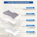 KING MOUNTAIN Linen Repair Patches, Self-Adhesive Linen Fabric Patches, 4 X 63 inch Extra Size, Multi Color, Can be Used for Linen Sofa Repair and Linen Clothes Repair (Light Grey)