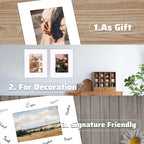HOTUO 10 Pack Acid Free White Picture Frame Mats, Pre-Cut 8x10 Picture Mats with Ivory Core Bevel Cut for 5x7 Photo, Signature Friendly 4 Ply Thickness Photo Mat for Frames/Artwork/Prints/Pictures