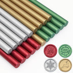 SWANGSA 20 Pieces Glue Gun Sealing Wax Sticks Metallic Red Green Antique Gold Silver for Wax Seal Stamp, Great for Wedding Invitations, Christmas Cards, Envelopes, Wine Packages, Gift Wrapping