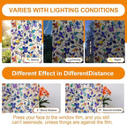 Window Privacy Film Stain Glass Window Film Rainbow Window Film Window clings Non-Adhesive Reusable Decorative for Room (Stained Leaf, 35.4 x 78.7 in)