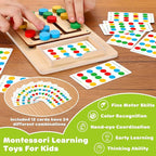 V-Opitos Color Matching Puzzle Toys, Montessori Brain Teasers Game for Kids Age 3, 4, 5, 6, 7 Years Old, Road Trip Toys for Boys & Girls, Handheld Games for Travel, Ideal Christmas, Birthday Gifts