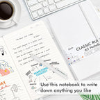 feela College Ruled Notebooks, 24 Pack Business Notebook Hardcover Lined Writing Journal with Pen Holder for Men Women Note Taking, with 24 Black Pens, 120 GSM, 5.1”x8.3”, A5, White