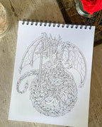 ColorIt Colorful Dragons Adult Coloring Book, Volume I - 50 Single-Sided Designs, Thick Smooth Paper, Lay Flat Hardback Covers, Spiral Bound, Dragon Coloring Pages