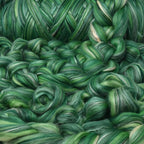 Merino Silk Luxe Tonal Designer Blend. Superfine Merino, Mulberry Silk, Tussah Silk. Top Roving for Spinning or Felting. Eden 4oz