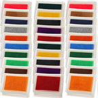DEAYOU 30 Pack Craft Ink Pads, Washable Finger Stamp Pad for Rubber Stamps, Card Making, Paper, Wood, Fabric, Scrapbooking, DIY, Children, Adult, 15 Colors