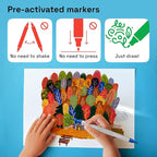 ARTISTRO 120 Dual Tip Brush + Fine Acrylic Paint Markers - Easy for All Ages & Levels Paint Pens for Fabric, Rock, Glass, DIY - Halloween Pumpkin Painting Kit, Art Supplies, Christmas Gift